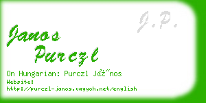 janos purczl business card